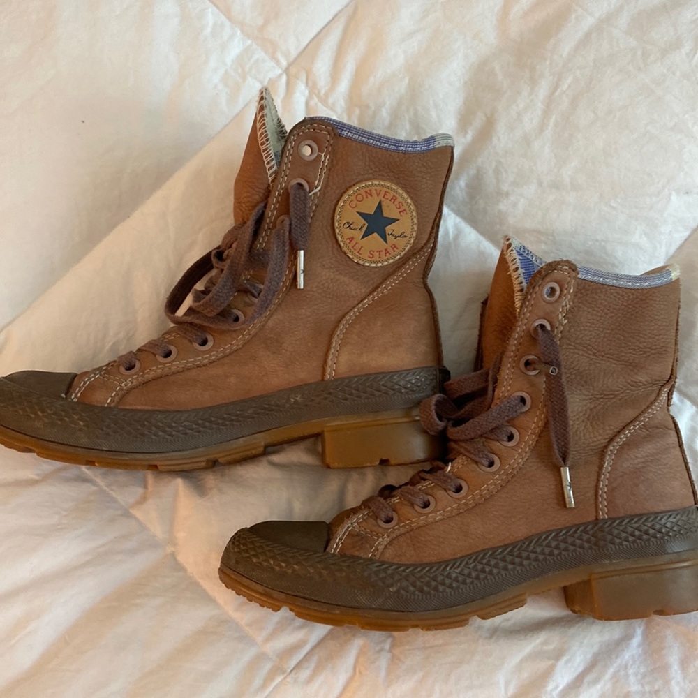 RARE CONVERSE Lady Outsider Brown Leather High Boots